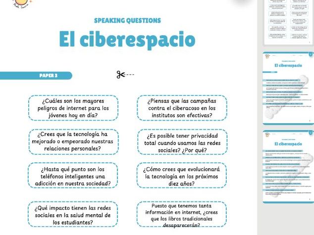 AS/A Level Spanish Speaking Cards: El Ciberespacio