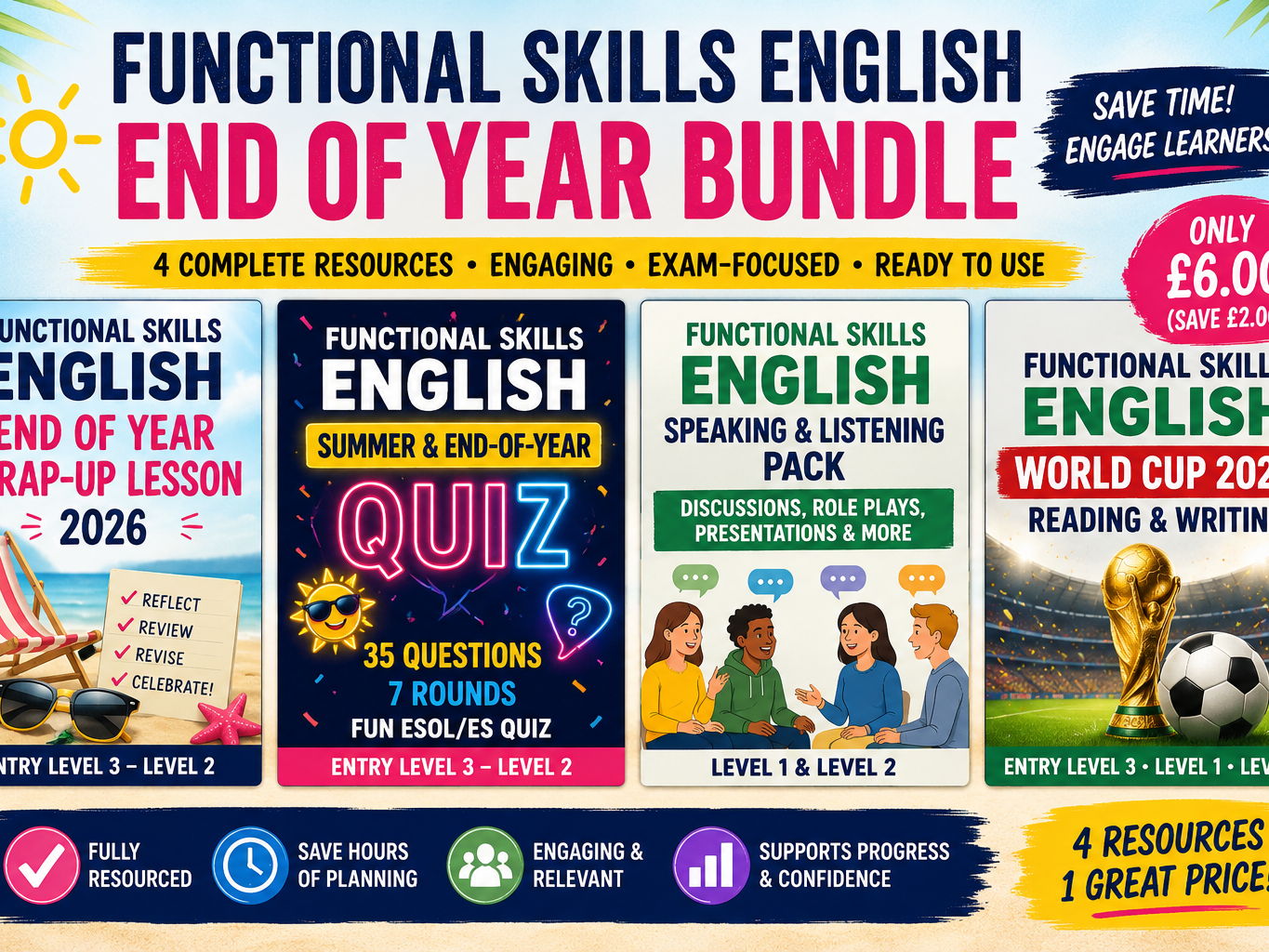 Functional Skills English End of Year Wrap-Up Lesson 2026 | Entry Level 3–Level 2 Revision Activity