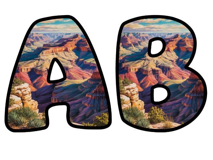 Grand Canyon Desert Alphabet Letters | Classroom Display, A-Z 0-9 and Signs
