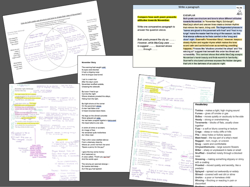 GCSE Unseen Poetry Lesson: November Poems – Imagery, Tone and Seasonal Change