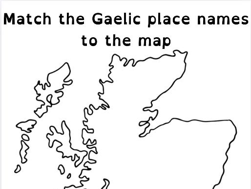 Scottish Gaelic Map Activity Worksheet