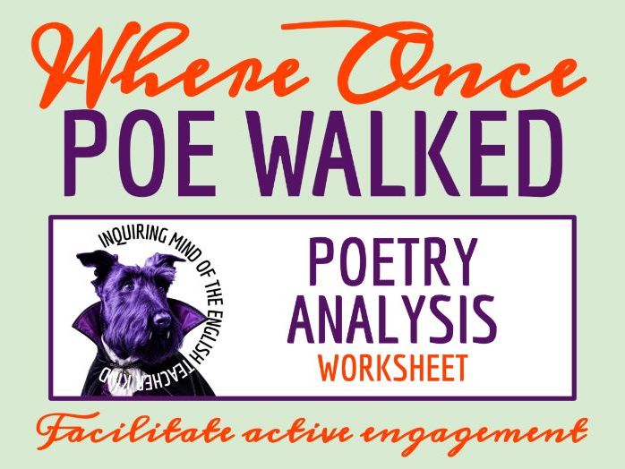 "Where Once Poe Walked" by H.P. Lovecraft Poetry Analysis Worksheet | Gothic Poem