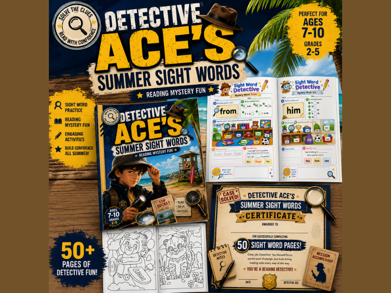 Detective Ace’s Summer Sight Words Reading Mystery Activities for Grades 2–5. Build reading fluency