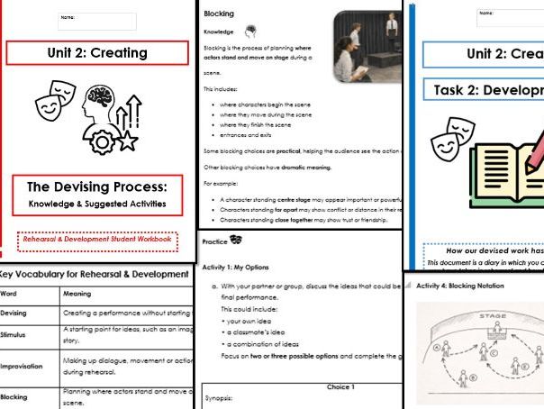 Eduqas Performing Arts Unit 2 Task 2 Rehearsal & Development Pack
