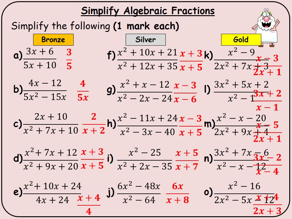 50 Maths Topics - Differentiated Powerpoint Questions to Project