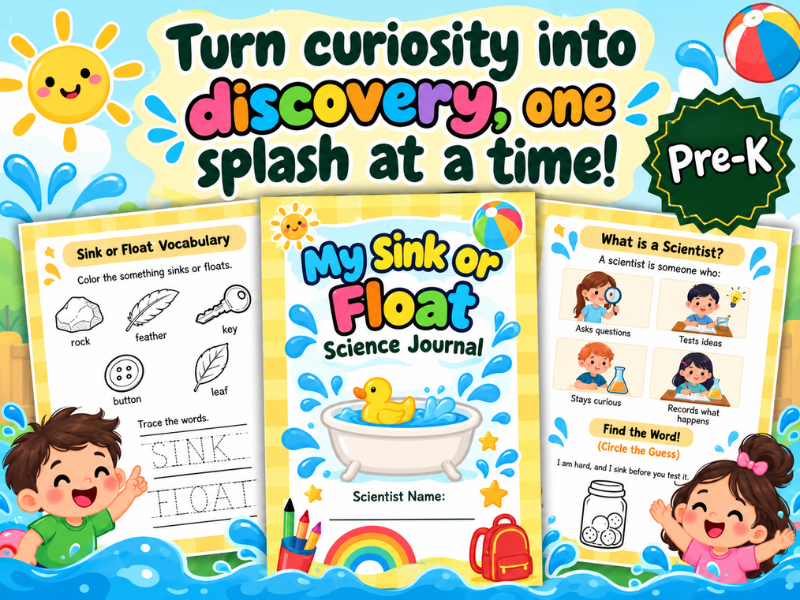 Sink or Float Science Experiment Journal & Worksheets | Pre-K & Kindergarten STEM Activities