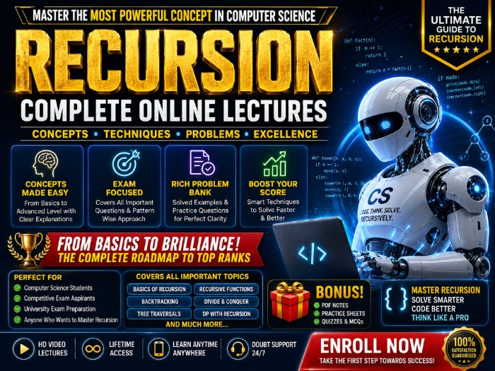 Recursion | PPTs, Worksheets, Activities, MCQ Quizzes & Marking Schemes