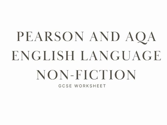 Non-Fiction Language Worksheet (AQA and Pearson)