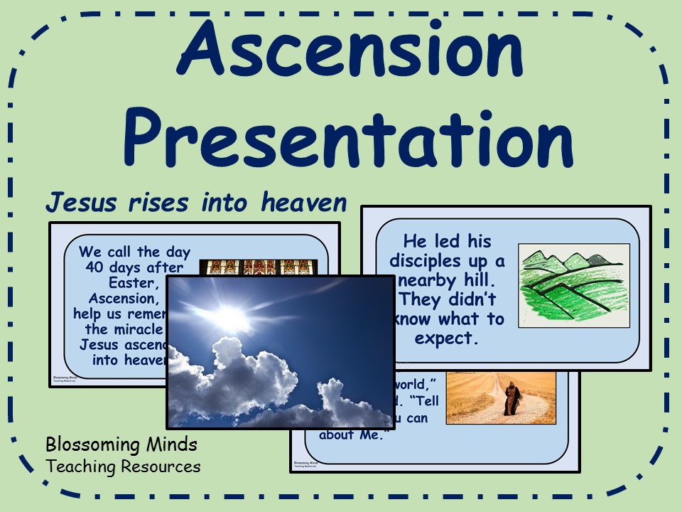 Jesus rises into heaven (ascension) presentation RE by