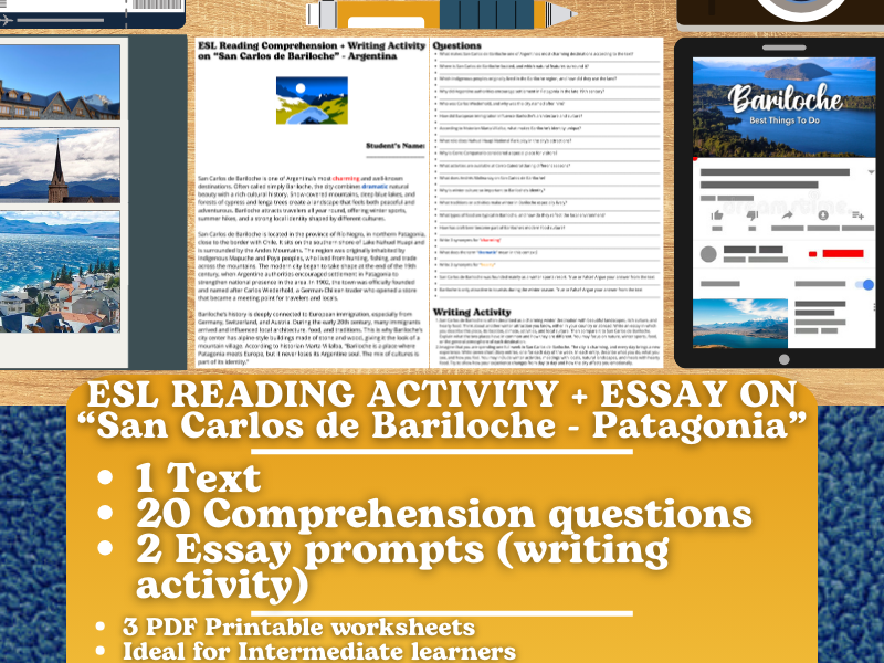 ESL Reading Comprehension + Essay - San Carlos de Bariloche - Patagonia