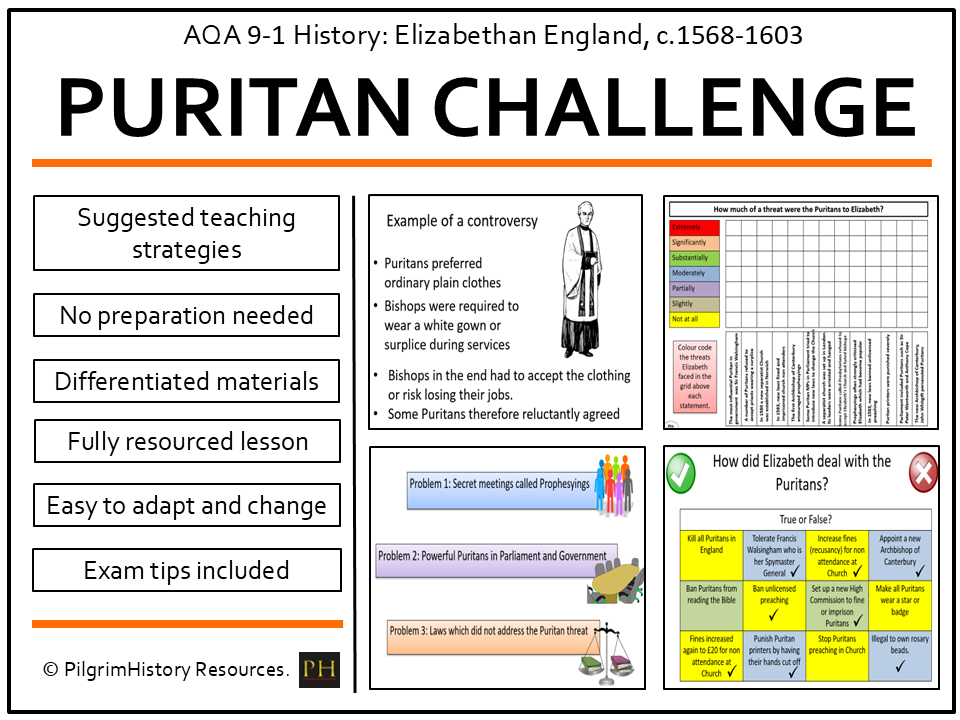 AQA GCSE Elizabethan England: The Puritan Challenge