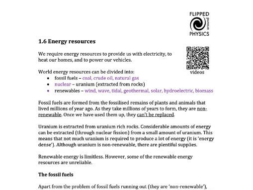 Energy resources