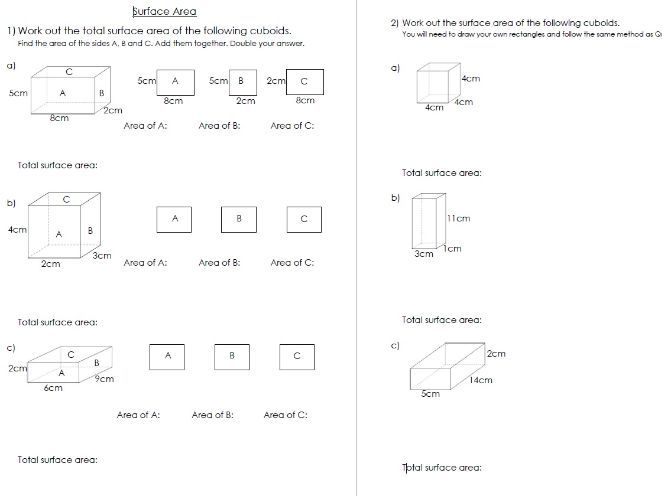 Surface Area of Cuboid (scaffolded)