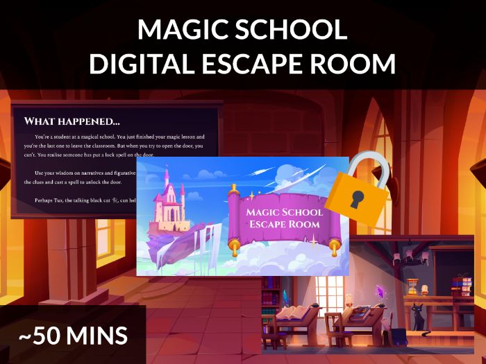 Magic School Escape Room | Narrative Structure & Figurative Language Techniques