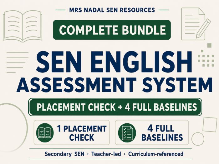 SEN English Placement & Baseline Assessment Bundle | Early KS1–KS2