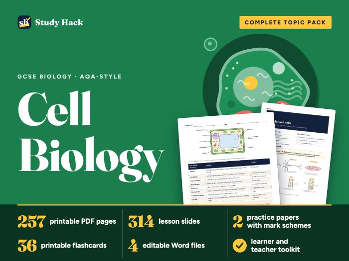 GCSE Biology Cell Biology: AQA-style workbook, practice papers and lessons