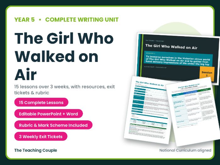 The Girl Who Walked on Air | Year 5 English Unit | 15 Complete Lessons + Resources + Mark Scheme