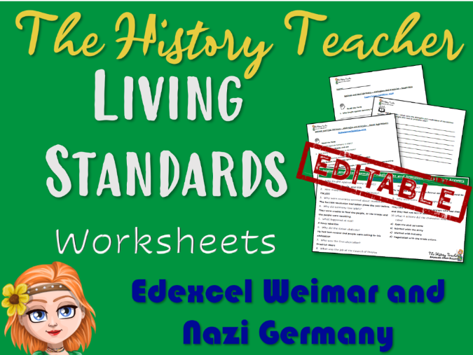 Living Standards in Nazi Germany - Editable Worksheets