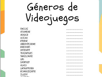 Video Game Genres Word Scramble and Word Search Puzzle Worksheets