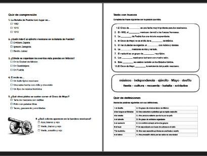 Spanish - Cinco de Mayo worksheet set