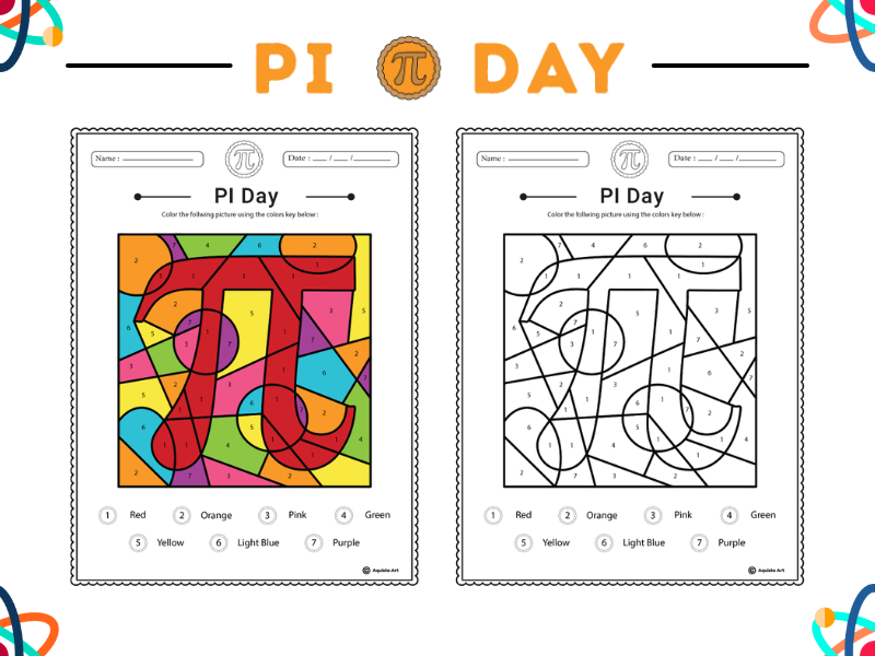 Pi Day Color by Number Workseet : Engaging Math Activity for Young ...