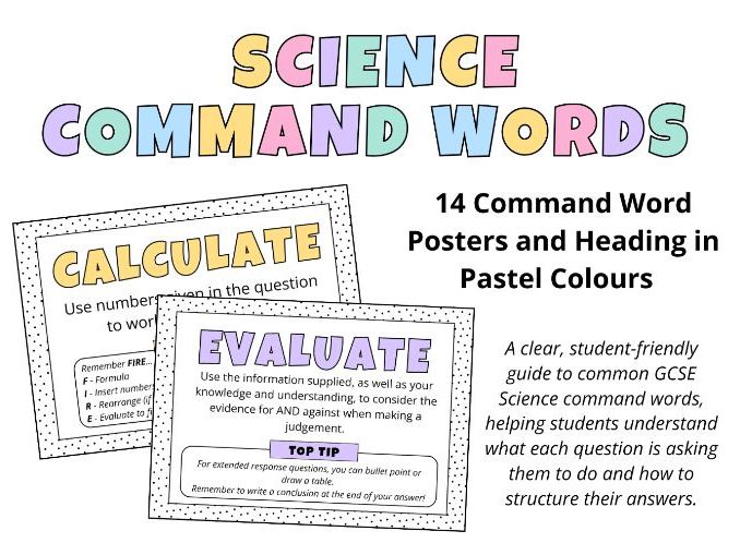GCSE Science Command Words Display Board