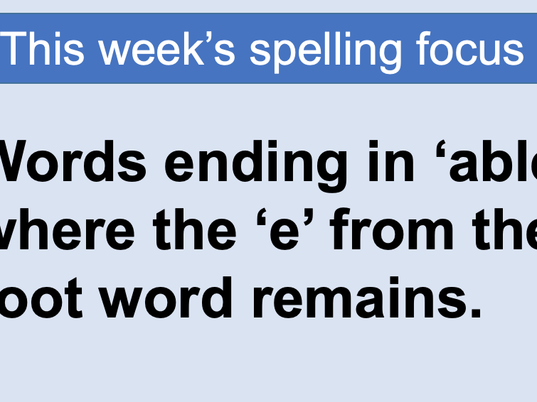 Year 5 Spring 1 Spelling Lessons