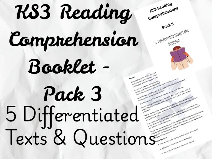 KS3 Fiction Reading Comprehension Pack 3 – Differentiated Passages and Questions