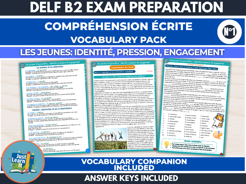 DELF B2 | French Reading Comprehension & Vocabulary –  Les jeunes d’aujourd’hui