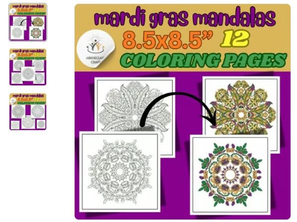 mardi gras mandala coloring sheets, mardi gras activity February Coloring Sheets