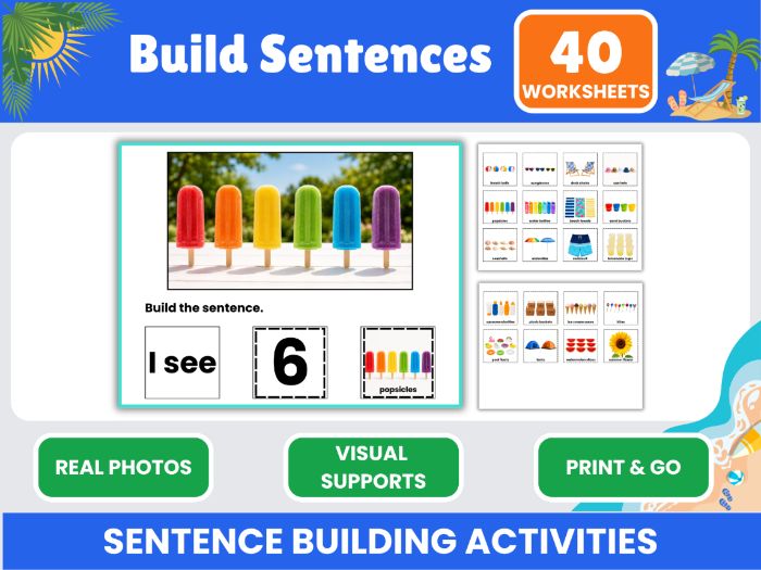 Build Sentences with Summer Photos