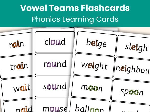 Vowel Digraphs and Diphthongs Flashcards | 126 Printable Phonics Word Cards