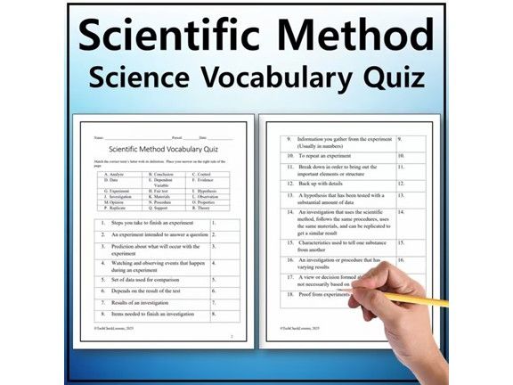 Scientific Method Vocabulary Quiz - Editable Worksheet