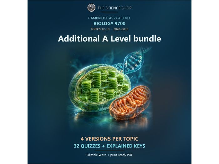 Cambridge Biology 9700 | Additional A Level topic quiz bundle