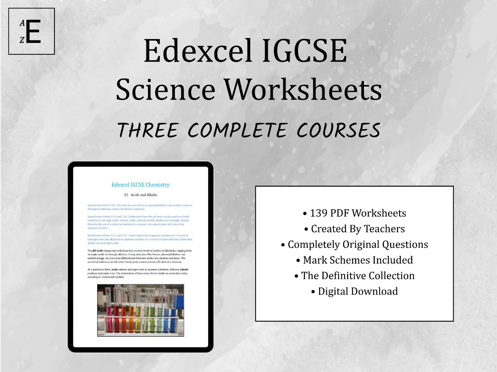 Edexcel IGCSE Science Worksheets Three Complete Courses Teaching
