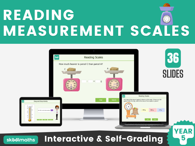 Reading Measurement Scales Digital Maths Lesson and Activities for Year 5