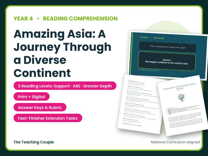 Amazing Asia Reading Comprehension Bundle | Year 4 (KS2)