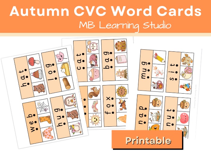 Autumn CVC Words Activity  (Phase 2–3)