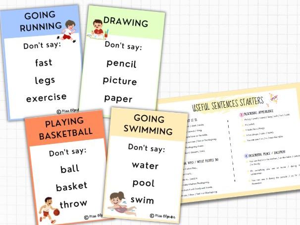 Sports & Hobbies Taboo Game – ESL Speaking Activity | Free Time Vocabulary | No Prep | KS2