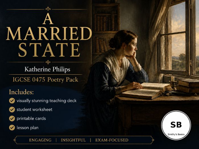 "A Married State" - poem by Katherine Philips - card activity lesson pack from Smithy's Basics
