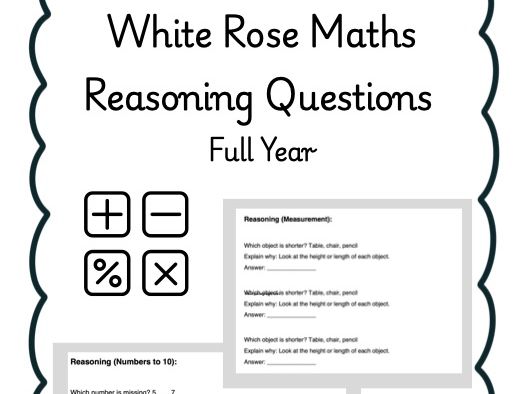 Year 1 White Rose Maths – Reasoning Question Strips (Printable, Cut-and-Stick, Full Year)