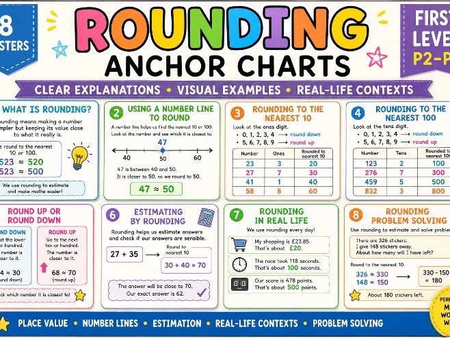 Rounding KS1/First Level Anchor Charts