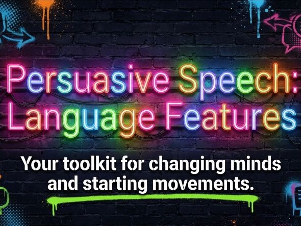 Persuasive Speech Language Features Poster Pack | Neon Urban Graffiti Theme |