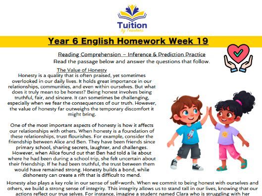 19. Year 6 - Reading Comprehension & Formal & Informal Writing
