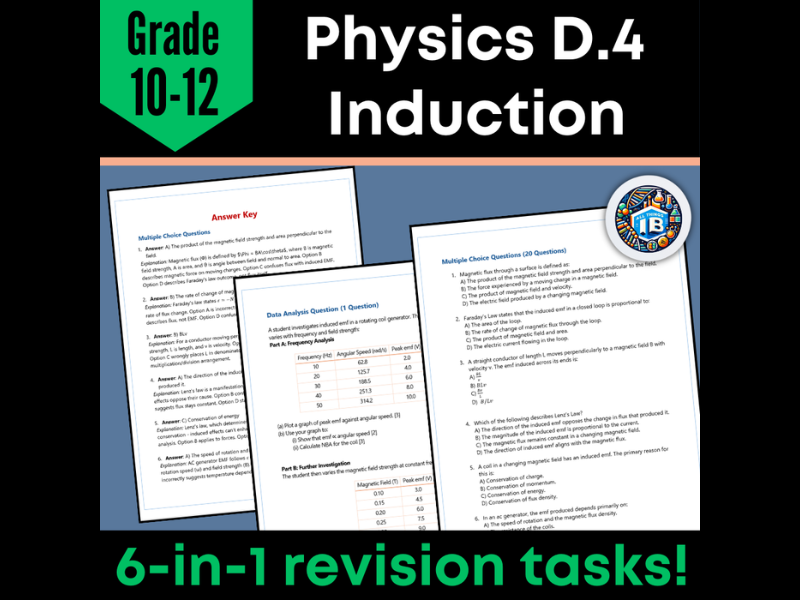 IB DP Physics: D.4 Induction – Quiz & Revision Worksheets (2026)