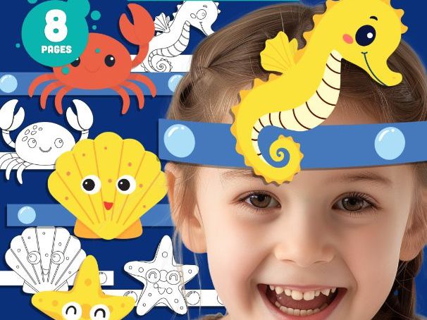 Under the Sea Crown Hat Templates