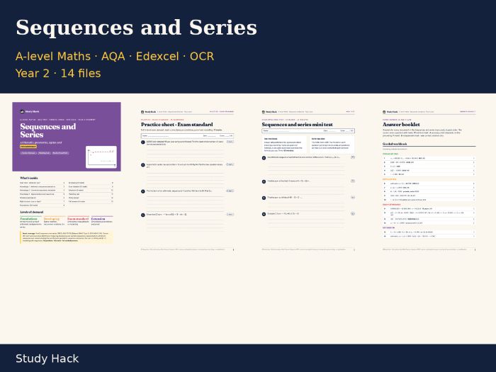 A-level Maths Sequences and Series Complete Topic Pack