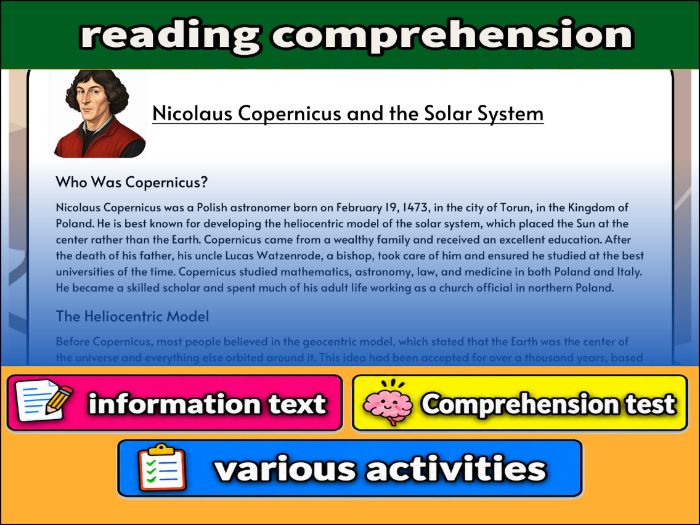 Nicolaus Copernicus and the Solar System- Reading Comprehension, Worksheet & Activities