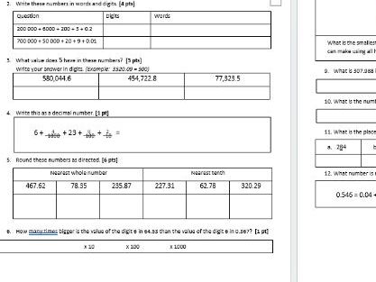 Cambridge Maths Stage 6_Number System and Number Sequences Assessment