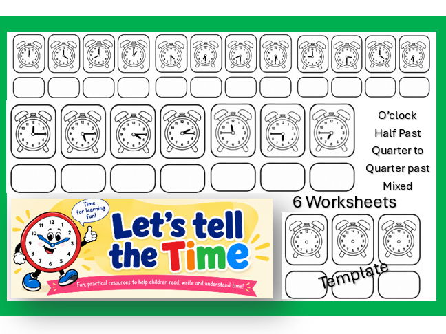 Let's Tell the Time Worksheets KS1
